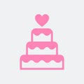 Three-tiered wedding cake graphic illustration Royalty Free Stock Photo