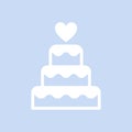 Three-tiered wedding cake graphic illustration Royalty Free Stock Photo
