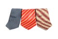 Three ties on white background Royalty Free Stock Photo