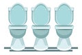 Three toilet sanitary icon cartoon