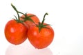 Three Tomatoes on White Royalty Free Stock Photo