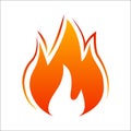 Three tongues of fire. Fire icon illustration