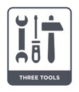 three tools icon in trendy design style. three tools icon isolated on white background. three tools vector icon simple and modern