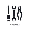 three tools isolated icon. simple element illustration from construction concept icons. three tools editable logo sign symbol