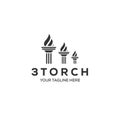 Three torch logo designs , modern creative logo designs