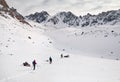 Climbers in the mountains Royalty Free Stock Photo