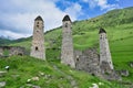 Three towers of the Erzi mountain settlement