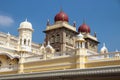 Towers of Mysore Palace with red domes, Mysore, India Royalty Free Stock Photo