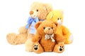 Three toy teddy bears isolated on white background Royalty Free Stock Photo