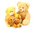 three toy teddy bears isolated on white background Royalty Free Stock Photo