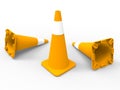 Three traffic bollards Royalty Free Stock Photo