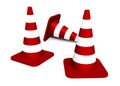 Three traffic cones