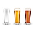 Three Transparent Glasses of Lager