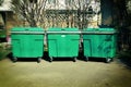 Three trash cans Royalty Free Stock Photo