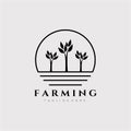 Three tree farming logo vector illustration design Royalty Free Stock Photo