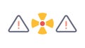 Three triangle warning icon for caution and danger , vector design Generative AI Royalty Free Stock Photo