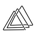 Three triangles in each other. Minimalism style. Design suitable for use in web applications