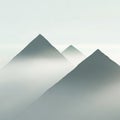 Three triangular, mountain-like structures emerge from Royalty Free Stock Photo