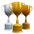 Three trophies