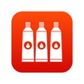 Three tubes with paint icon digital red