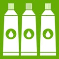 Three tubes with paint icon green