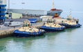 Three Tugboats in Southampton Royalty Free Stock Photo