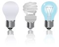 Three, type, light, bulbs