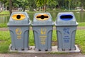 Three type of trash bin