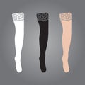 Three types of woman stockings