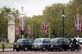 Three typical taxis in London, UK