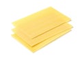 Three uncooked lasagne sheet