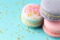 Unicorn colored macaroons