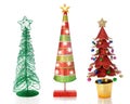 Three Unique Christmas Trees Royalty Free Stock Photo