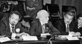 US Reps. Gary Ackerman, Tom Lantos, and Larry Smith in Jerusalem in 1988