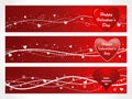 Three Valentine Heart Banner Royalty Free Stock Photo