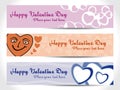 Three Valentine Heart Banner Royalty Free Stock Photo