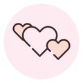 Three valentine hearts, icon Royalty Free Stock Photo