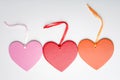 Three Valentine hearts Royalty Free Stock Photo