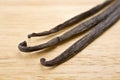 Three Vanilla Beans Close Up