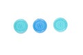 Three Various blue sewing buttons isolated on background Royalty Free Stock Photo
