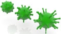 Three various viruses in green color