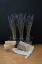 Three Vases of Lavender and Four Bars of Soap