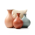 Three Vases With Pillow Accurate And Detailed Terracotta Decor
