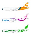 Three vector airplanes Royalty Free Stock Photo
