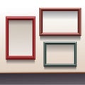 Three vector frames in different colors Royalty Free Stock Photo