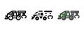 Multipurpose skidder vector icon in outline, glyph, filled outline style. Three icon style variants in one pack. Royalty Free Stock Photo