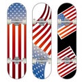 Three vector skateboard colorful designs Royalty Free Stock Photo