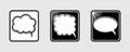 Vector art of three speech bubbles in black frames on white background Royalty Free Stock Photo