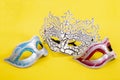 Three venetian masks