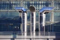 Three ventilation chimneys in stainless steel Royalty Free Stock Photo